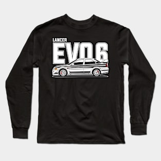 Lancer Evolution VI White Print Long Sleeve T-Shirt